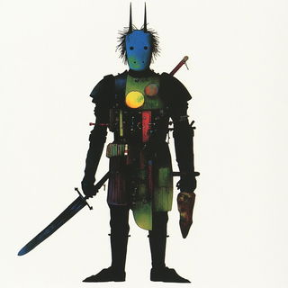 Celblossom style, Midjourney V6.1: concept art character design of retropunk steam knight