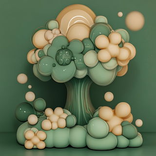 Redream Paper Mill style, Midjourney V6.1: abstract 3D render