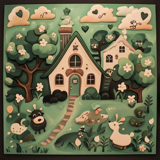Redream Paper Mill style, Midjourney V6.1: traditional folk art