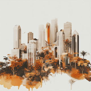 Fogbank Fairground style, Midjourney V6.1: megacity with futuristic bioarchitecture