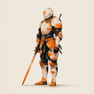 Fogbank Fairground style, Midjourney V6.1: concept art character design of retropunk steam knight