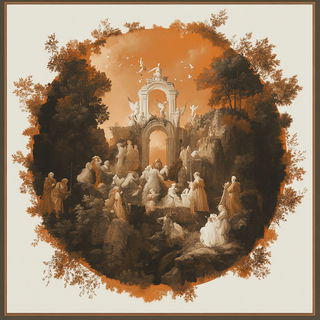 Fogbank Fairground style, Midjourney V6.1: classical 18th-century oil painting
