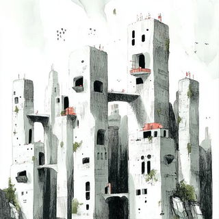 Posterpane style, Midjourney V6.1: megacity with futuristic bioarchitecture