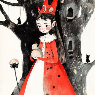 Posterpane style, Midjourney V6.1: retro fairy-tale illustration