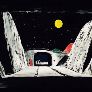 Misregistration Red style, Midjourney V6.1: cinematic shot from sci-fi movie