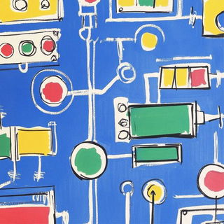 Misregistration Red style, Midjourney V6.1: technical infrastructure blueprint schematics