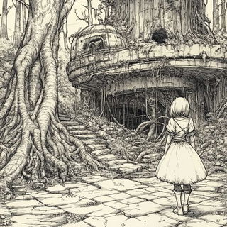 Cloudroot Expeditions style, Midjourney V6.1: retro fairy-tale illustration