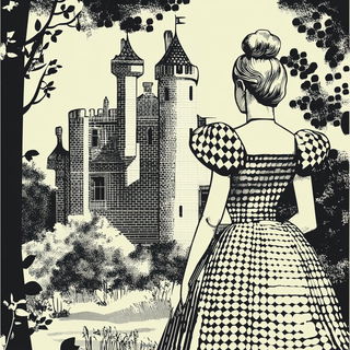 Manganoglyph style, Midjourney V6.1: retro fairy-tale illustration