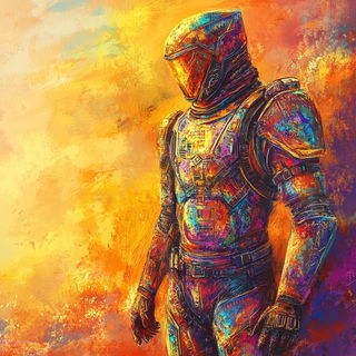 Stratocitadelle style, Midjourney V6.1: concept art character design of retropunk steam knight
