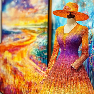 Stratocitadelle style, Midjourney V6.1: haute-couture fashion outfit