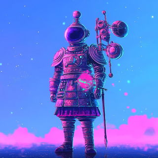 Chromafangism style, Midjourney V6.1: concept art character design of retropunk steam knight