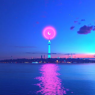 Chromafangism style, Midjourney V6.1: bold minimalist logo design for Istanbul city municipal services
