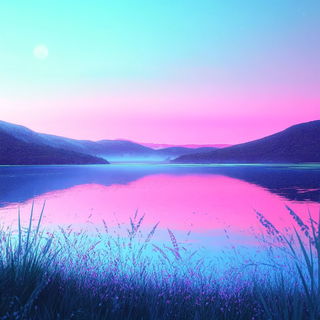 Chromafangism style, Midjourney V6.1: realistic landscape photograph of quiet dawn