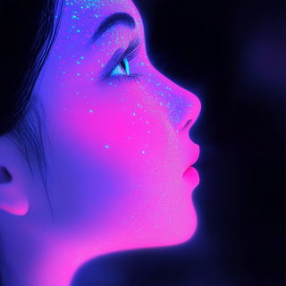 Chromafangism style, Midjourney V6.1: photographic portrait of female protagonist