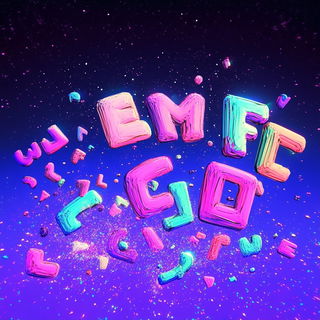 Chromafangism style, Midjourney V6.1: typographic composition with large letters