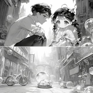 Codex Anatomique style, Midjourney V6.1: black-and-white manga comic strip