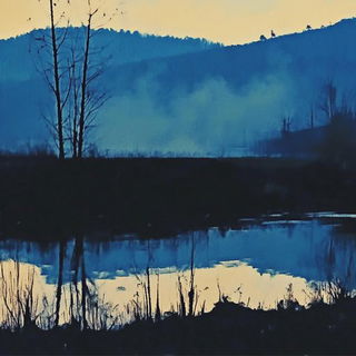 Terracarnival style, Midjourney V6.1: realistic landscape photograph of quiet dawn