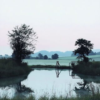 Inkskygraphia style, Midjourney V6.1: realistic landscape photograph of quiet dawn
