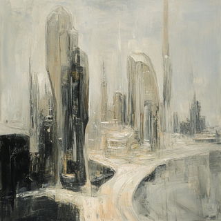 Chromasplinter style, Midjourney V6.1: megacity with futuristic bioarchitecture