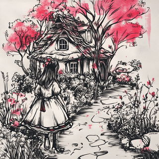 Cryoveil style, Midjourney V6.1: retro fairy-tale illustration