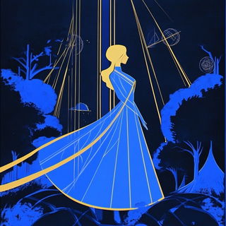 Ocheromontage style, Midjourney V6.1: retro fairy-tale illustration