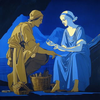 Ocheromontage style, Midjourney V6.1: classical 18th-century oil painting