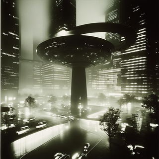 Glyphscape style, Midjourney V6.1: megacity with futuristic bioarchitecture