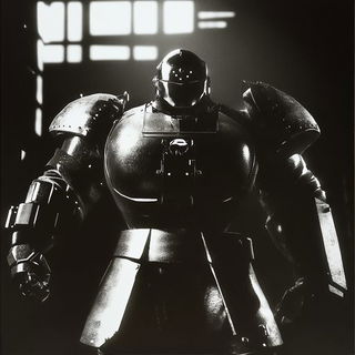Glyphscape style, Midjourney V6.1: concept art character design of retropunk steam knight