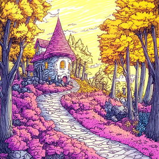 Bioluxure style, Midjourney V6.1: retro fairy-tale illustration