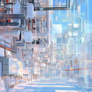 Inklimn style, Midjourney V6.1: technical infrastructure blueprint schematics