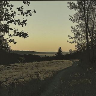 Cloudburst Resist style, Midjourney V6.1: realistic landscape photograph of quiet dawn