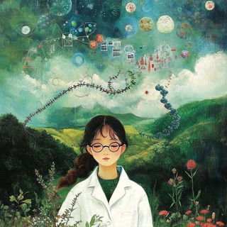 Briar Gauge style, Midjourney V6.1: editorial illustration for popular scientific magazine cover