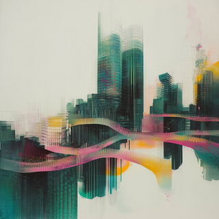 Keshimori style, Midjourney V6.1: megacity with futuristic bioarchitecture