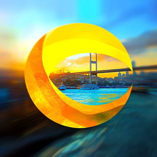 Chromacarnival style, Midjourney V6.1: bold minimalist logo design for Istanbul city municipal services