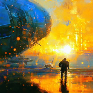 Chromacarnival style, Midjourney V6.1: cinematic shot from sci-fi movie