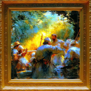 Chromacarnival style, Midjourney V6.1: classical 18th-century oil painting