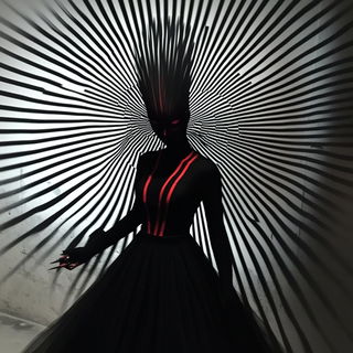 Contourwash style, Midjourney V6.1: haute-couture fashion outfit
