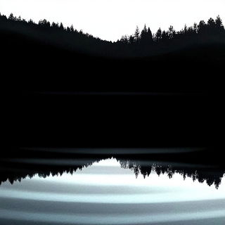 Contourwash style, Midjourney V6.1: realistic landscape photograph of quiet dawn