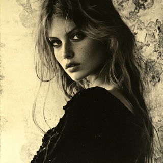 Canopychromism style, Midjourney V6.1: photographic portrait of female protagonist