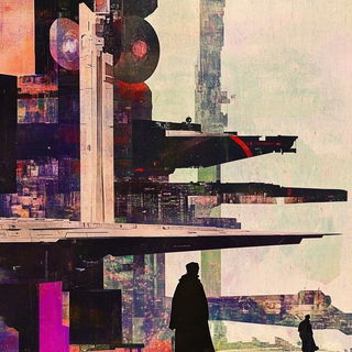 Blackbird Aquatint style, Midjourney V6.1: cinematic shot from sci-fi movie