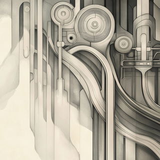 Fogcut style, Midjourney V6.1: technical infrastructure blueprint schematics