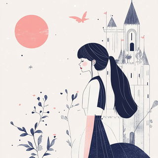 Pilgrimstrata style, Midjourney V6.1: retro fairy-tale illustration