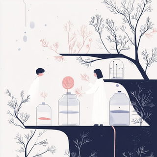 Pilgrimstrata style, Midjourney V6.1: editorial illustration for popular scientific magazine cover