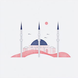 Pilgrimstrata style, Midjourney V6.1: bold minimalist logo design for Istanbul city municipal services