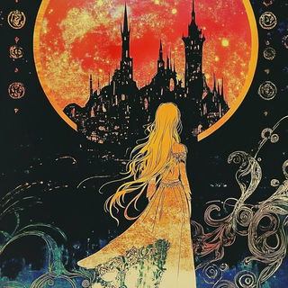 Hatchbound style, Midjourney V6.1: retro fairy-tale illustration