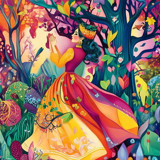 Cryobotanical Iconography style, Midjourney V6.1: retro fairy-tale illustration
