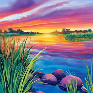 Cryobotanical Iconography style, Midjourney V6.1: realistic landscape photograph of quiet dawn