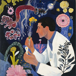 Refractive Wilds style, Midjourney V6.1: editorial illustration for popular scientific magazine cover
