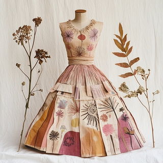 Copperclock Cutouts style, Midjourney V6.1: haute-couture fashion outfit