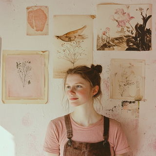 Copperclock Cutouts style, Midjourney V6.1: photographic portrait of female protagonist